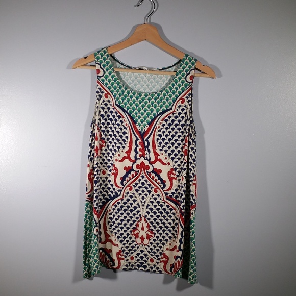 Max Studio Sleeveless Patterned Shirt Size Small - Picture 1 of 6